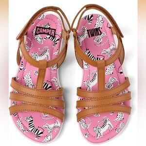 Camper Twins sandals in leather Kids Brown Footwear NEW SIZE 3 (34)